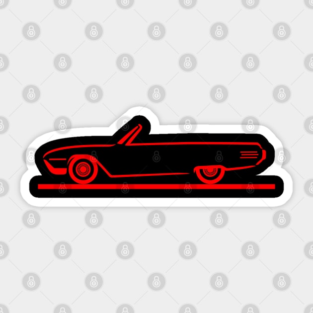 1961 Ford Thunderbird Convertible Sticker by PauHanaDesign